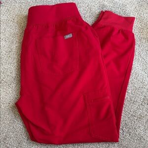 Figs high waisted Zamora joggers in winning red never worn